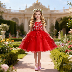 Stile europeo neonata <span class=keywords><strong>vestito</strong></span> soffice per bambina abiti da compleanno multistrato <span class=keywords><strong>rosa</strong></span> capretto abiti da ballo per bambina 2-10 anni - Product Image 3