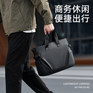 Bolsa de Hombro Tipo Tote Impermeable de Gran Capacidad para Hombre de Negocios, Estilo Casual Moderno y Simple con Logotipo para Llevar el Portátil - Product Image 1