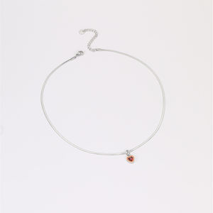 DIY kalung liontin hati warna-warni permen Korea Fashion rantai pisau baja tahan karat Aksesori Wanita grosir - Product Image 4