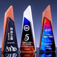 Plaques de récompense en bois massif et en verre cristal, gravées au laser sur mesure, fabriquées par l'usine de Pujiang – Trophées et plaques d'hommage en bois