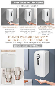 Hote מכירה ABS פלסטיק נוזל סבון Dispenser משאבת 1000ml סבון חיישן מנפק לבן חשמל חשמלי אוטומטי מתקן לסבון - Product Image 3