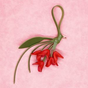 Llavero de Rosa Artificial Hecha a Mano, Colgante de Moda de Cuero PU Plegable y Amuleto, Accesorio para Bolsos del Día de la Tierra - Product Image 4