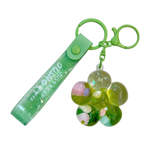 Lilangda liquide coulant sable séché fleur sac pendentif voiture porte-clés petit cadeau en gros huile fleur porte-clés - Product Image 1