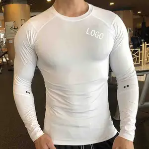 Supplies Wholesale Men'S T-Shirts Athletic Fit Long Sleeve Gym Compression Tshirt Oversiz Cotton 100%/