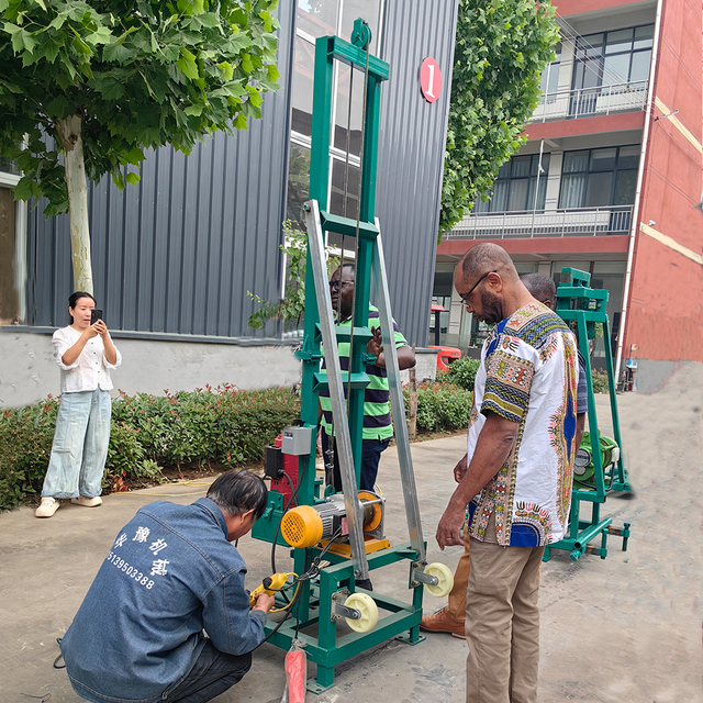 220V Single-phase 4KW Mud Rotary Bore Hole Drilling Rig Set with Motor Portable Drilling Machine for Water Wells