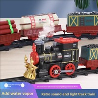 Coffrets de Trains avec Locomotive à Vapeur, Ensemble de Train Électrique avec Fumée, Jouet Motorisé, Jouet Unisexe