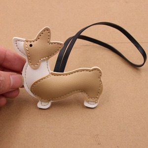 Women's Fashion Light <b>Keychain</b> Cute Puppy Decorations Accessory Car & Dog Pu Leather Bag Pendant - Product Image 2