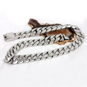 Collier large et épais Kalen en <span class=keywords><strong>acier</strong></span> <span class=keywords><strong>inoxydable</strong></span> de 24 mm, style hip-hop tendance pour <span class=keywords><strong>homme</strong></span>, motif bambou, design imposant - Product Image 5