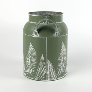 Tarro <span class=keywords><strong>de</strong></span> leche <span class=keywords><strong>de</strong></span> granja verde claro <span class=keywords><strong>de</strong></span> Metal con hojas blancas creativas, decoración <span class=keywords><strong>Interior</strong></span>, adorno, maceta <span class=keywords><strong>de</strong></span> jardín, contenedor, embalaje <span class=keywords><strong>de</strong></span> regalo - Product Image 3