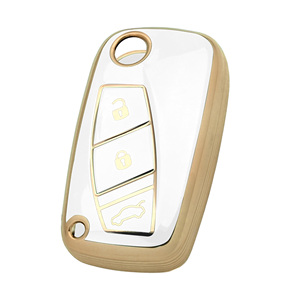 2 3 4 bottoni Tpu bianco e oro per <span class=keywords><strong>Fiat</strong></span> Tipo <span class=keywords><strong>Panda</strong></span> auto Cover custodia custodia Shell <span class=keywords><strong>accessori</strong></span> con cinturino da polso - Product Image 5