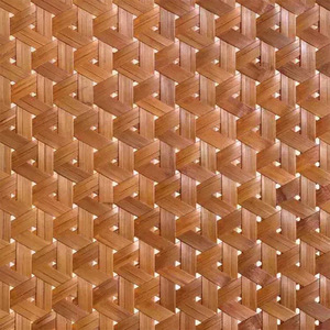 Bamboo Woven Mat Abstract Pattern Rectangle Wall Decor Indoor Hand Wash Crafted - Product Image 3