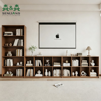 Meuble TV et Table Basse Combinées de Style Nordique Moderne et Simple, en Panneaux de Bois, pour Salon Familial et Chambre à Coucher avec Rangement