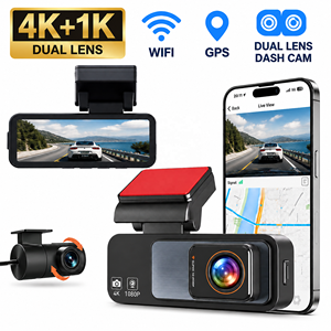 Nouvel Enregistreur Vidéo <span class=keywords><strong>de</strong></span> Voiture 4K Wi-Fi GPS, Caméra <span class=keywords><strong>de</strong></span> Tableau <span class=keywords><strong>de</strong></span> Bord Double Objectif Avant et Arrière 4K, Dashcam pour Véhicule - Product Image 1