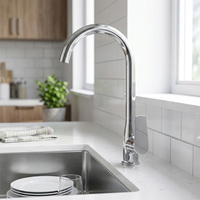 Robinet de cuisine moderne en laiton à poignée unique avec cartouche céramique, pour usage hôtelier, eau chaude/froide