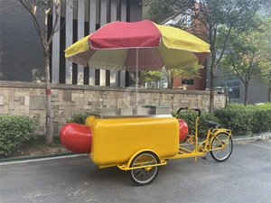 Kiosque portatif de support de vélo de vente de nourriture de hot-dog bon marché avec des parapluies de roues à vendre chariot de hot-dog utilisé - Product Image 2