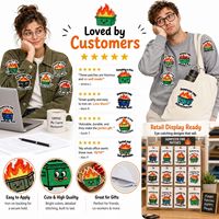Patch brodé thermocollant ou à coudre, humoristique, mignon, kawaii, avec slogan 'Meme optimiste : Incendie dans un conteneur à déchets', vente en gros