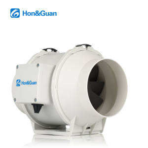 Kipas Aliran Aksial Hon&Guan, Kipas Penghisap Asap Dapur 125mm, Kipas Saluran Inline, Volume Udara Besar, Kipas Penghilang Asap - Product Image 1