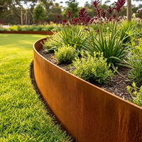 Bordure de jardin rectangulaire en acier Corten rouillé de luxe moderne pour aménagement paysager, bordure de pelouse pour parterre de fleurs, utilisation extérieure