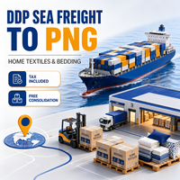Transport maritime DDP vers la Papouasie-Nouvelle-Guinée, livraison porte-à-porte depuis Nantong, Chine, pour textiles de maison, draps, rideaux, serviettes
