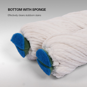 Serpillère ronde en microfibre avec éponge inférieure et manche en acier pour le nettoyage <span class=keywords><strong>professionnel</strong></span> des sols secs et humides - Product Image 5