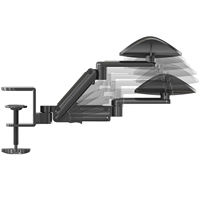 EH01 Support de coude de bras de pince de bureau en aluminium pour bureau à domicile Repose-bras réglable pour une utilisation sur un bureau d'ordinateur