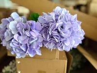 Fleur artificielle d'hortensia de haute qualité au toucher réel pour toile de fond murale, bouquet de mariée, blanc et violet