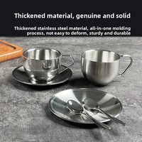 Set da Caffè in Acciaio Inox 304 a Doppia Parete in Stile Coreano, Design Moderno e Minimalista di Alta Qualità