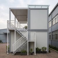 Casa Contenedor Modular de Acero de Dos Pisos, Prefabricada, para Apartamentos, Dormitorios Estudiantiles, Alojamiento Portátil para Trabajadores, con Balcón