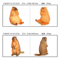 Figurines d'animaux de safari en PVC solide en gros, figurines de jouets de marmotte