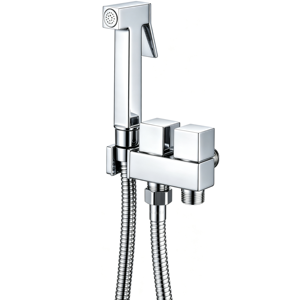Ensemble <span class=keywords><strong>de</strong></span> pulvérisateur <span class=keywords><strong>de</strong></span> bidet mural à double commande, douchette WC carrée avec tuyau métallique flexible pour le nettoyage <span class=keywords><strong>de</strong></span> la salle <span class=keywords><strong>de</strong></span> bain - Product Image 3