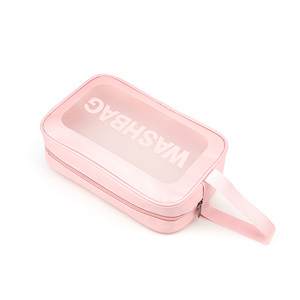 OEM sacchetto di viaggio di alta qualità PVC/Pu wc per la bellezza rosa cosmetico chiaro borsa stile di moda con chiusura a cerniera per il trucco <span class=keywords><strong>Stor</strong></span> - Product Image 5