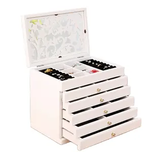 Grande Contenitore di Monili di <span class=keywords><strong>Legno</strong></span>/Cassa Dei Monili Cabinet Anello del Regalo Della Collana Scatola di Immagazzinaggio Dell'organizzatore - Product Image 1