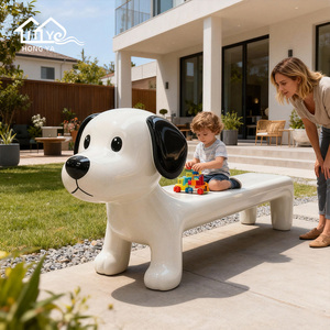 Banco de Fibra de Vidrio con Diseño de Cachorro de Dibujos Animados, Silla de Espera Adecuada <span class=keywords><strong>para</strong></span> Áreas de Descanso de Centros Comerciales, <span class=keywords><strong>Parques</strong></span> Infantiles Familiares y <span class=keywords><strong>Parques</strong></span> de Atracciones - Product Image 6