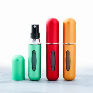 Voyage portable 5ml mini atomiseur de parfum en aluminium rechargeable vaporisateur de parfum en verre rechargeable