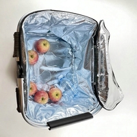 GYMJK Panier de pique-nique isotherme pliable et portable, glacière de camping extérieure grande capacité en tissu Oxford avec feuille d'aluminium 3 couches 1