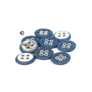 Boutons en aluminium personnalisés à deux trous, recouverts de tissu, avec œillets, attaches décoratives pour vêtements, garnitures pour enfants - Product Image 4