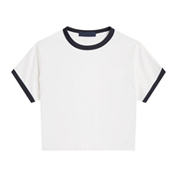 T-Shirt en jersey de luxe pour femmes de haute qualité Design moderne à la mode solide été imprimé respirant tricoté Logo décontracté en gros