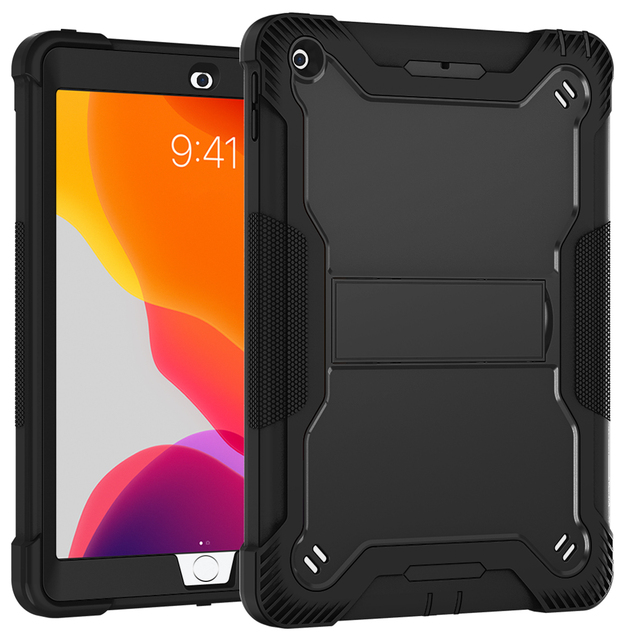 Shockproof Case for iPad 10.2 Heavy Duty 3-Layer Hybrid Protective Cover with Built-in Kickstand Full Body Rugged Case