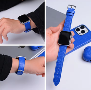 Bracelet de montre en cuir PU lychee de haute qualité pour <span class=keywords><strong>Watch</strong></span> <span class=keywords><strong>7</strong></span>/6/5/4/3 SE, largeur de bracelet 24 mm, plusieurs couleurs - Product Image 5