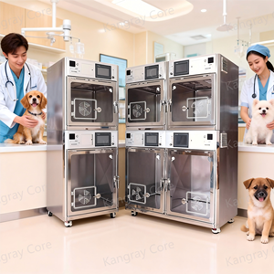 Jaula de Rehabilitación de Acero Inoxidable para Clínica Veterinaria, Monitor de UCI, Jaula Veterinaria para Perros de Raza Mediana, Observación Inteligente de Mascotas - Product Image 3