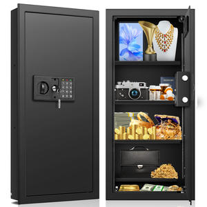 फैक्टरी मूल्य ब्लैक वॉल स्थापित सुरक्षित बॉक्स इलेक्ट्रॉनिक लॉक + कुंजी लॉक सुरक्षित बॉक्स भंडारण और आसानी से सभी स्टील कैबिनेट स्थापित करें - Product Image 4