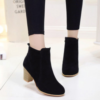 Nouvelles bottes courtes coréennes à plateforme épaisse de 3,5 cm, style britannique givré, avec fermeture éclair latérale, collection automne-hiver 2026