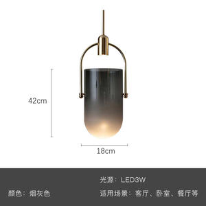 Luminaire suspendu en verre minimaliste nordique à tête unique, style postmoderne, luxe, bar, salle à manger, couloir tendance, chambre à coucher avec style moderne - Product Image 6