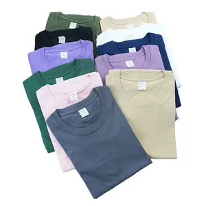 200GSM T-shirt personnalisé avec logo pur coton col Mandarin plaine col rond T-shirts pour hommes sur la taille des hommes