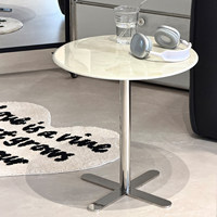 Ensemble de table ronde mobile moderne en acier inoxydable pour salon, balcon, table de chevet, table à thé d'angle