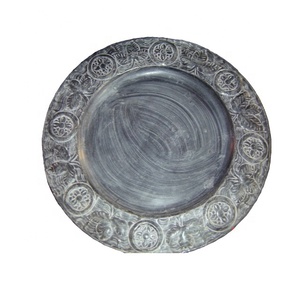 Decoración de mesa de cena Diseño de mosaico de vidrio Plato de servicio de fruta redondeado Plato de cargador de servicio de aperitivos - Product Image 4
