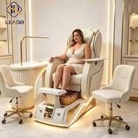 Chaise de pédicure professionnelle pour spa avec bain de pieds sans tuyauterie et lumière LED pour salon de manucure