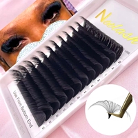 Extensions de cils en volume russe individuelles classiques en velours 0.03, noir mat foncé, en plateaux, avec logo personnalisé, vente en gros