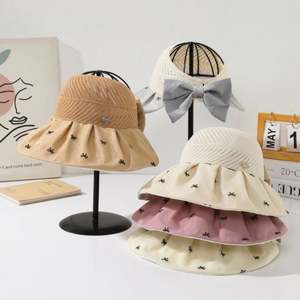 Wholesale Unisex Sunscreen <b>Hat</b> <b>Summer</b> Sunshade Anti-Ultraviolet Large-brimmed Bucket <b>Hat</b> Mesh Fabric Casual Fishing - Product Image 1