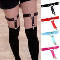 Meilleures ventes Jarretière de cuisse en cuir gothique multicolore sexy personnalisable style Harajuku Punk pour filles